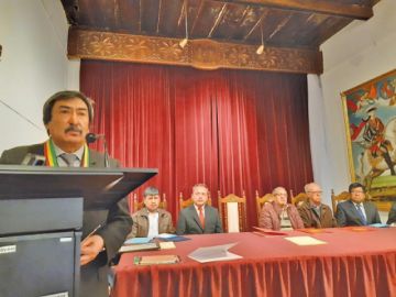 El presidente de la ANPB, Pedro Glasinovic, al inaugurar el cónclave.