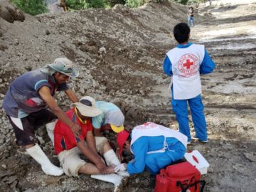 Los voluntarios se encuentran en Cotagaita. FOTO CRUZ ROJA FILIAL POTOSÍ