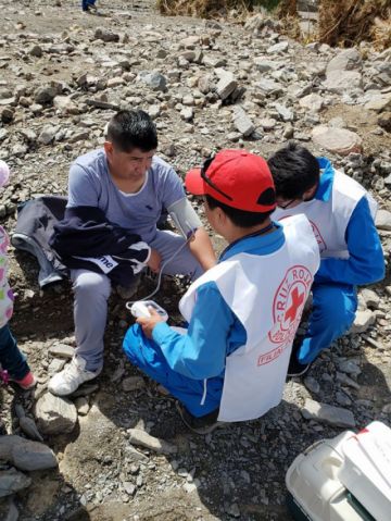 Los voluntarios se encuentran en Cotagaita. FOTO CRUZ ROJA FILIAL POTOSÍ