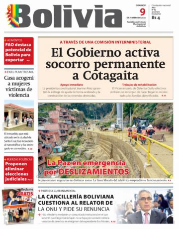 Bolivia, diario oficialista.