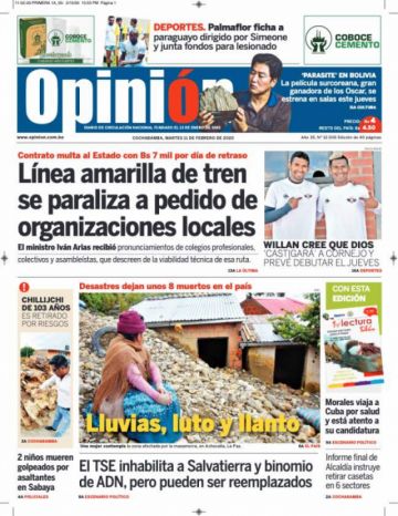 Opinión, Cochabamba.