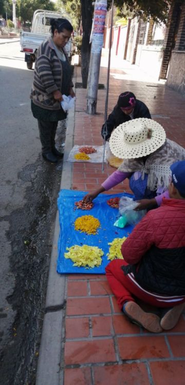 Venta de flores en las calles potosinas.