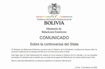 El comunicado de la Cancillería.