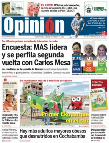 Opinión, Cochabamba.