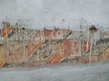 Parte de la pintura mural encontrada.