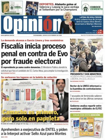 Opinión, Cochabamba.