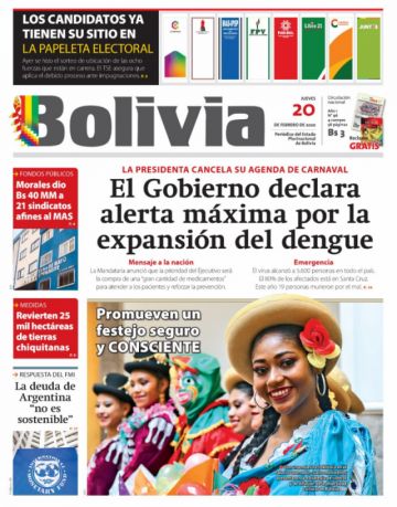 Bolivia, diario oficialista.