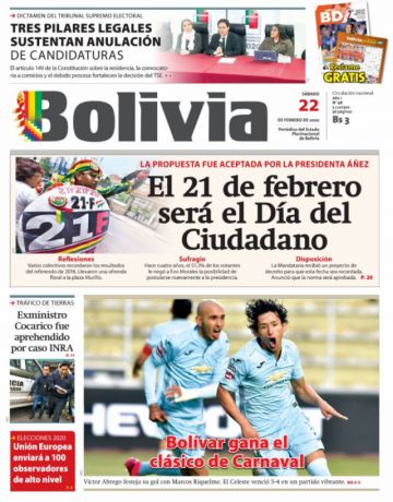 Bolivia, diario oficialista.