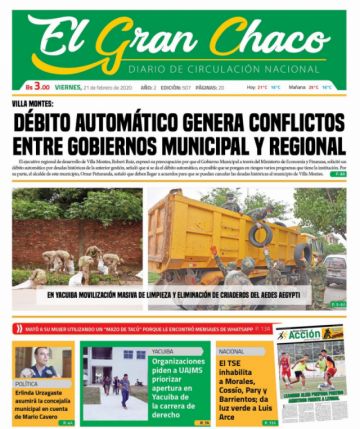 El Gran Chaco, Tarija, del sábado.