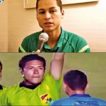 Jordy Candia junto al juez Charles Terrazas. 