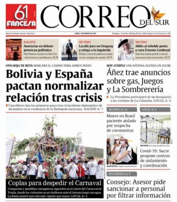 Correo del Sur, Sucre.
