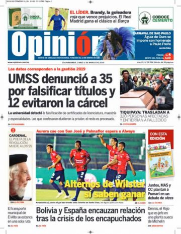 Opinión, Cochabamba.