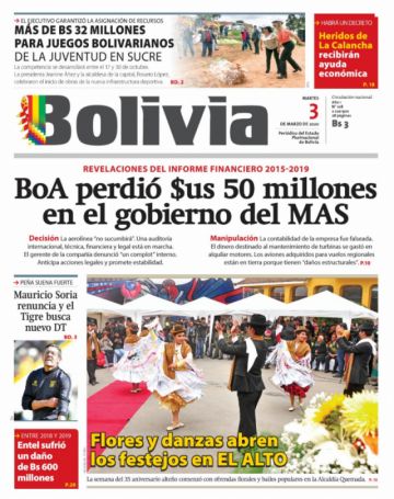 Bolivia, diario oficialista.