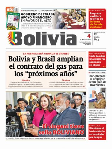 Bolivia, diario oficialista.