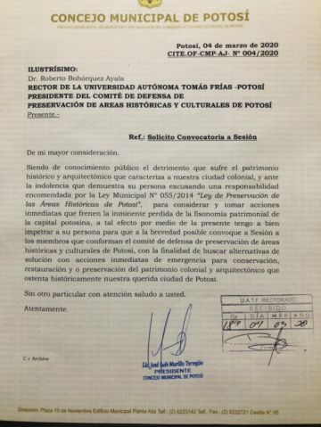 La carta ya fue recibida.
