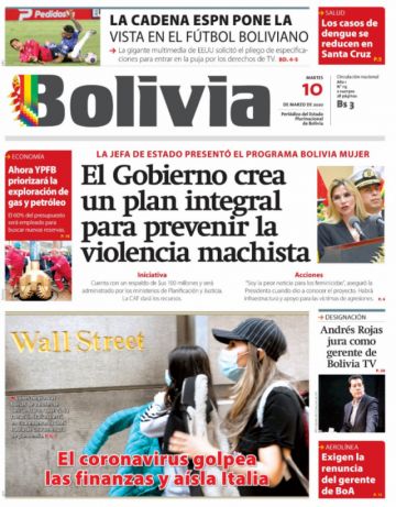 Bolivia, diario oficialista.