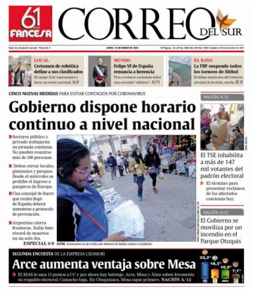 Correo del Sur, Sucre.
