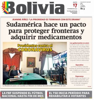 Bolivia, diario oficialista.
