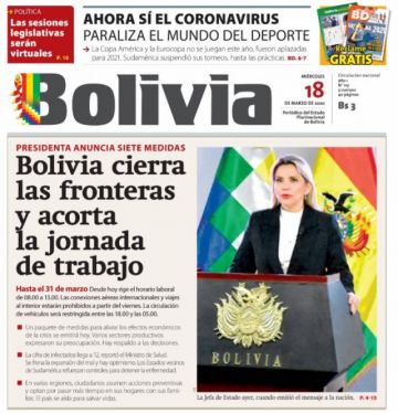 Bolivia, diario oficialista.