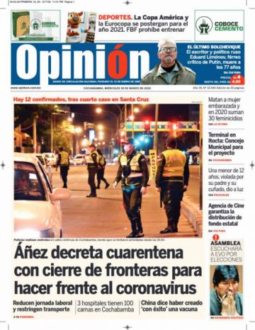 Opinión, Cochabamba.