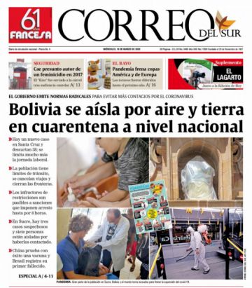 Correo del Sur, Sucre.