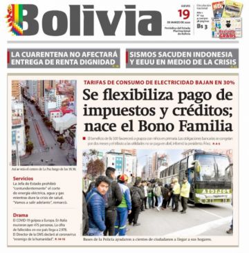 Bolivia, diario oficialista.