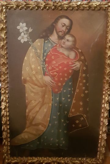 Lienzo de San José que se encuentra en el templo de San Francisco.