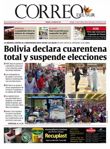 Segunda tapa de Correo del Sur.