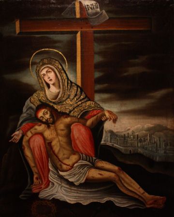 Cuadro de la Dolorosa, que se encuentra en la pinacoteca de la Casa Nacional de Moneda.