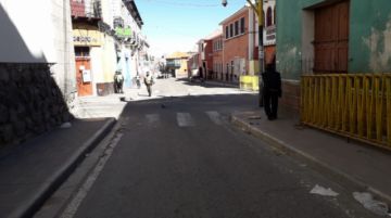 Las  calles del centro de Potosí, esta mañana, antes de las 10:00