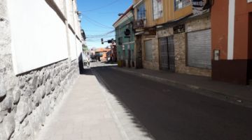 Las  calles del centro de Potosí, esta mañana, antes de las 10:00