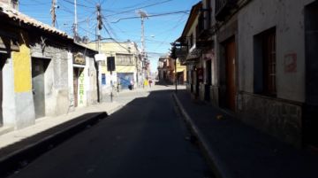Las  calles del centro de Potosí, esta mañana, antes de las 10:00