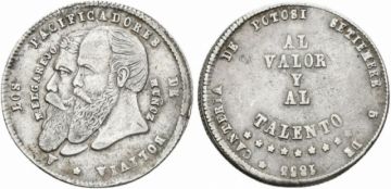 Monedas/medallas conmemorando la Batalla de la Cantería.