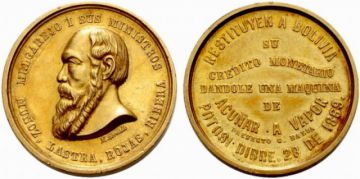 Medalla de oro que conmemora la inauguración de la maquinaria a vapor.