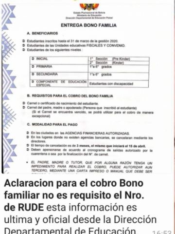 Los requisitos fueron difundidos por las autoridades educativas.