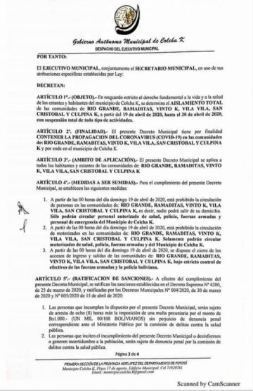 Emitieron documentos expresando su determinación.