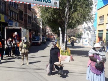 Así están las calles en la ciudad de Potosí este lunes.