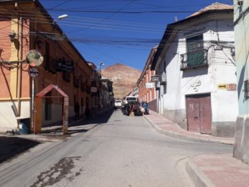 Así están las calles en la ciudad de Potosí este lunes.