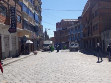 Así están las calles en la ciudad de Potosí este lunes.