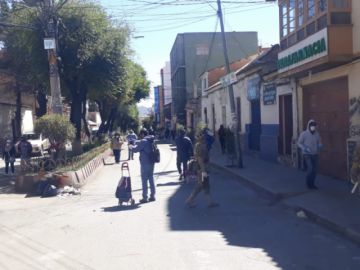 Así están las calles en la ciudad de Potosí este lunes.