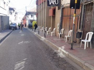 Así están las calles en la ciudad de Potosí este lunes.
