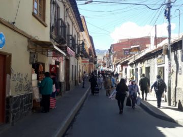 Así están las calles en la ciudad de Potosí este lunes.