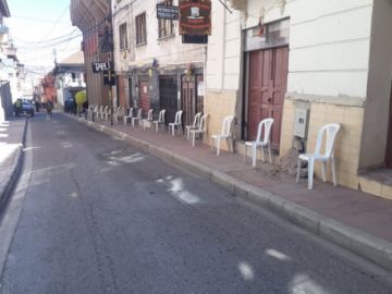Así están las calles en la ciudad de Potosí este lunes.