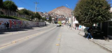 Así están las calles en la ciudad de Potosí este lunes.
