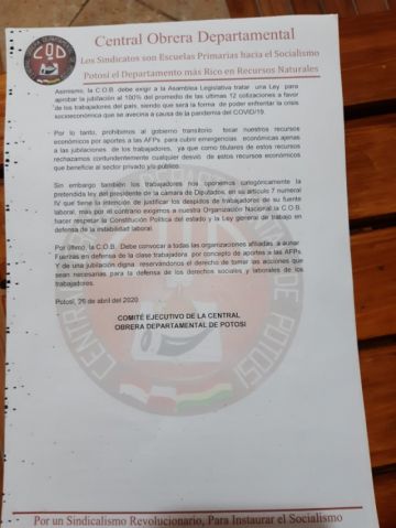 El documento de los trabajadores.
