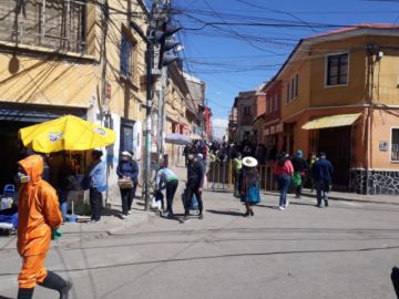 Así están las calles en la ciudad de Potosí este lunes.