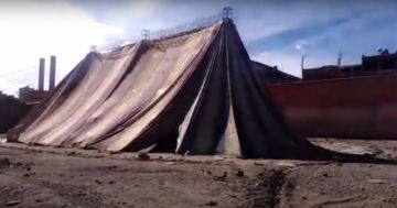 Miembros de una iglesia evangélica pasan la cuarentena en una carpa
