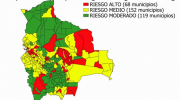 COVID-19: La Paz, Santa Cruz y Cochabamba tienen la mayor cantidad de municipios en riesgo alto