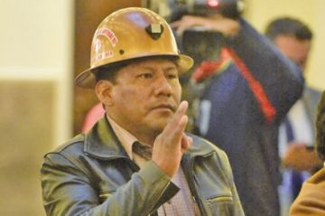 Huallpa, en el momento de su posesión.