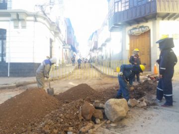 Los trabajos se realizan en esta calle del centro citadino.